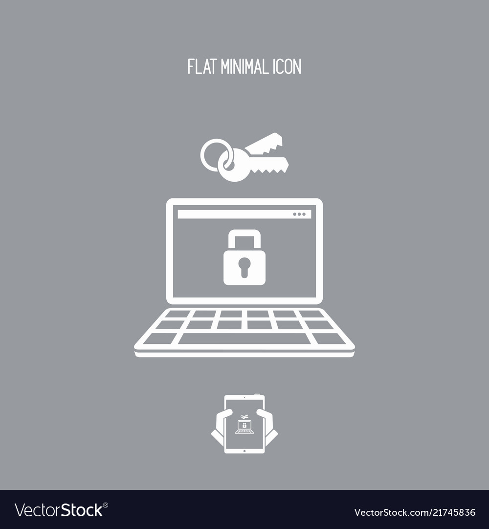 Private computer account - flat minimal icon vector image Private computer account - flat minimal icon