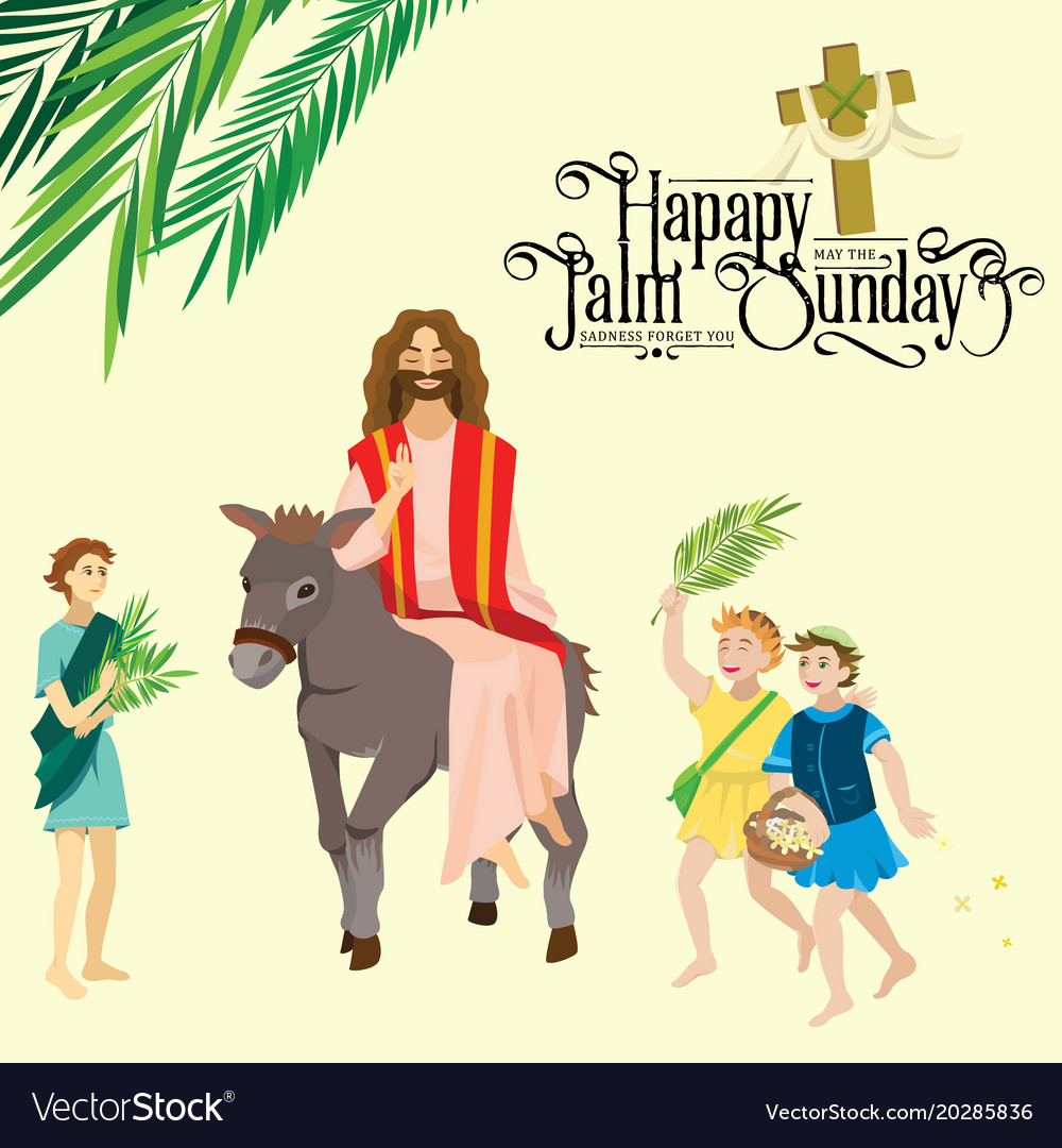 Religion holiday palm sunday before easter Vector Image