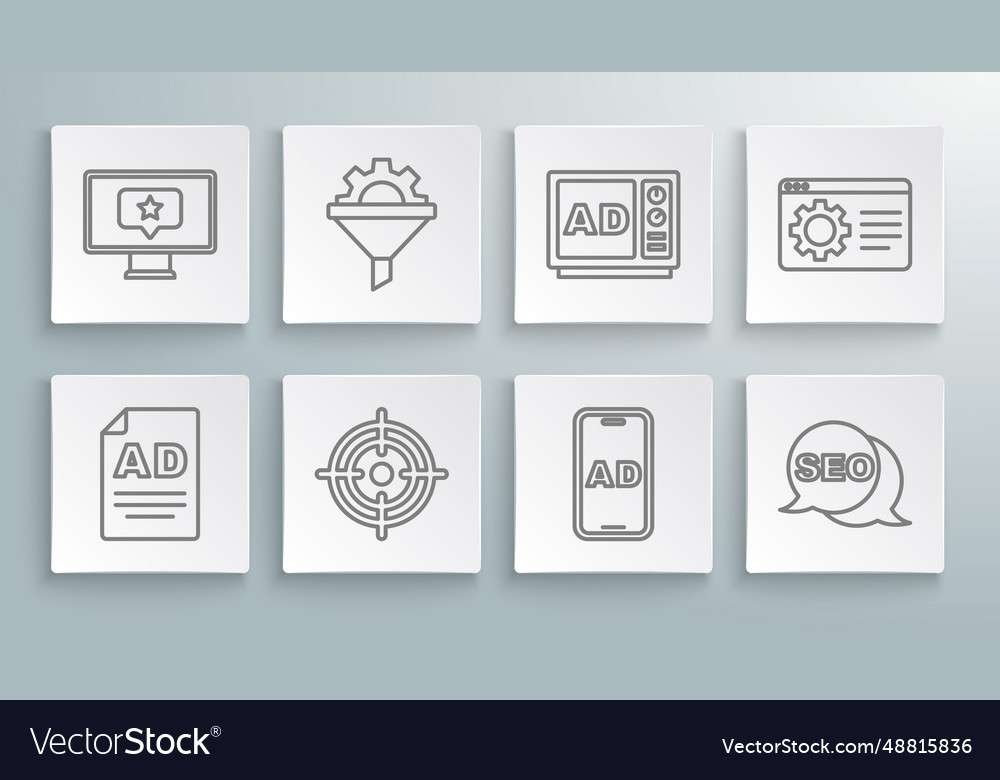 Set line advertising sales funnel with gear