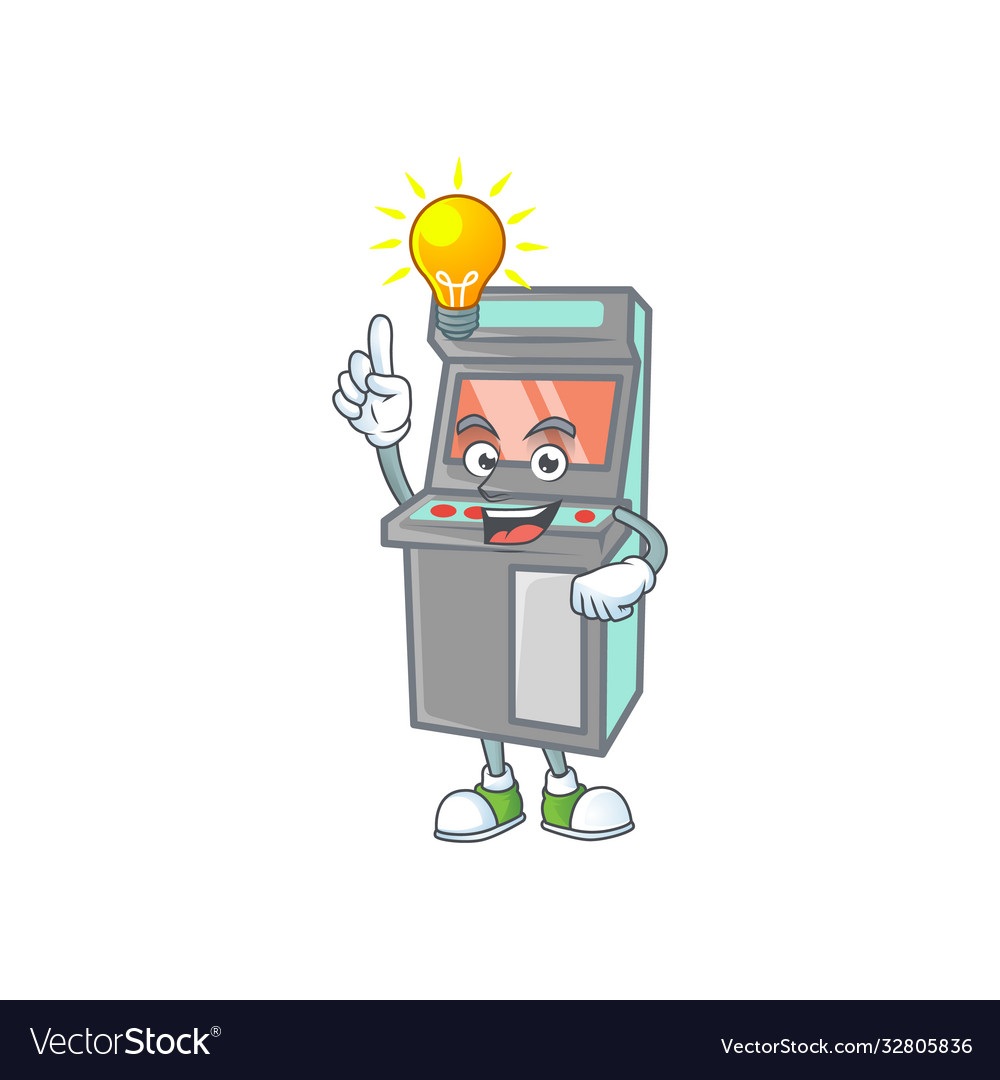 Smart arcade game machine character has an idea