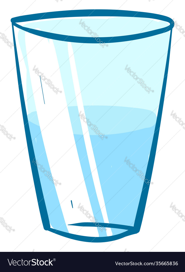 Tall Glass Water On A White Background Royalty Free Vector