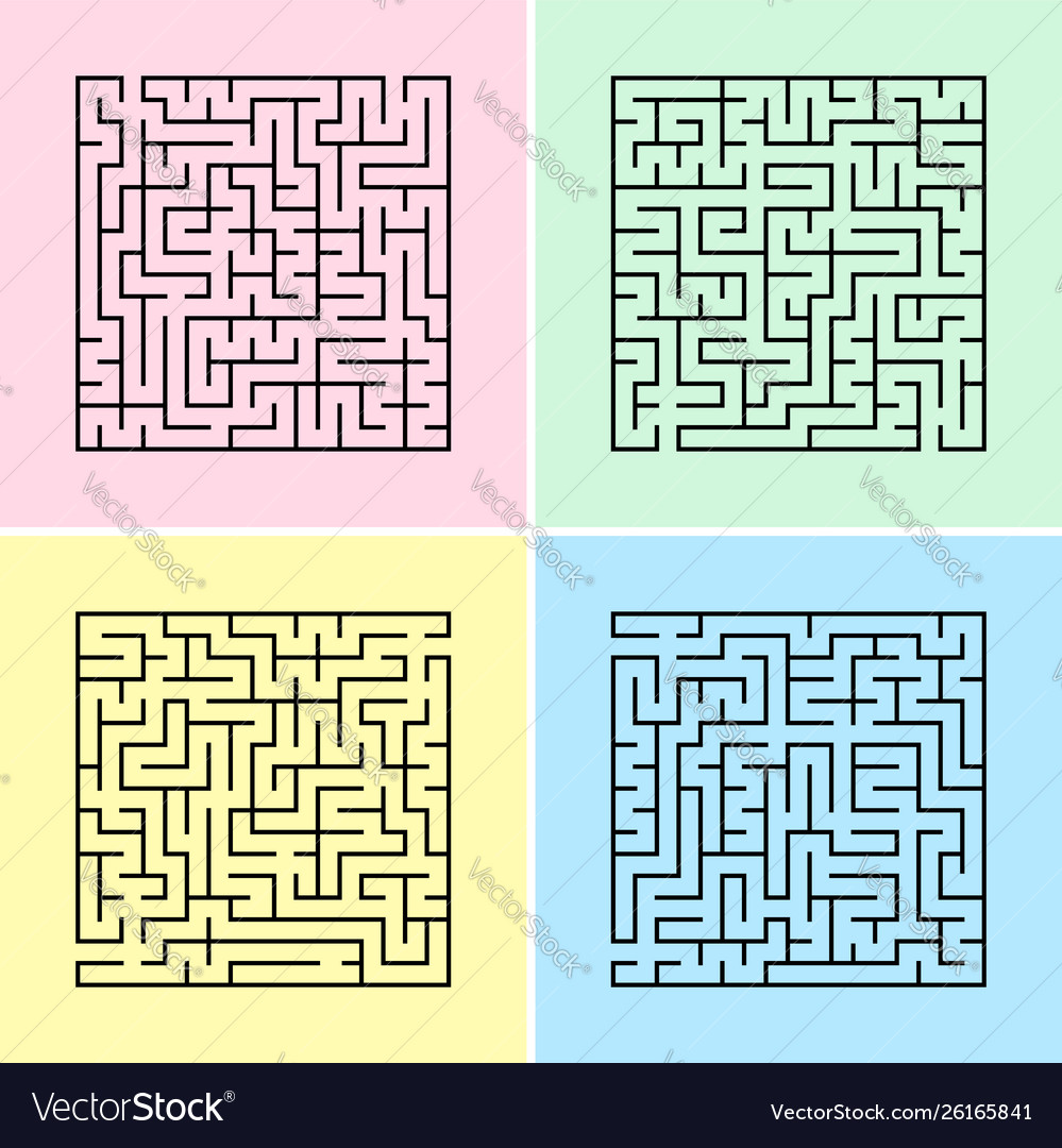 A square labyrinth with an entrance and exit Vector Image A square labyrinth with an entrance and exit