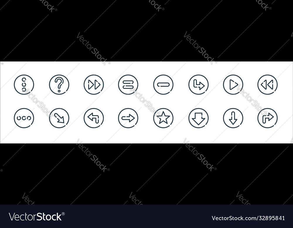 Arrow line icons linear set quality Vector Image Arrow line icons linear set quality