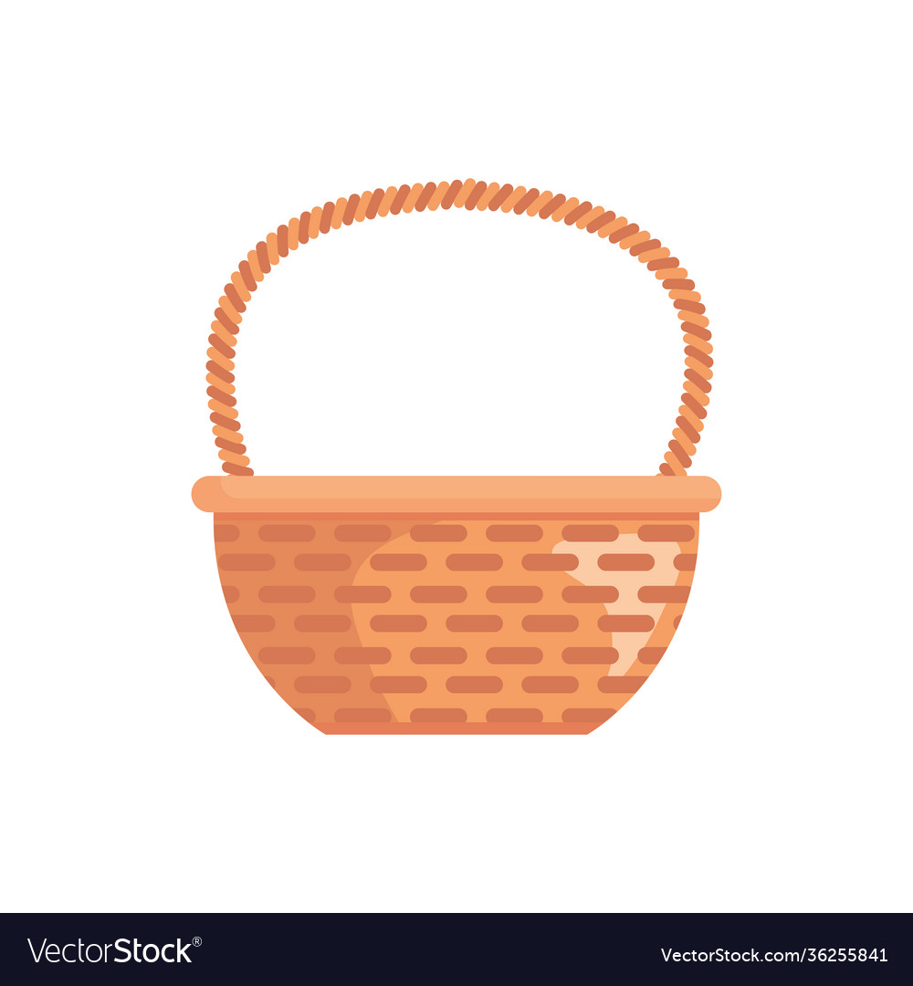 Basket straw easter decoration isolated icon