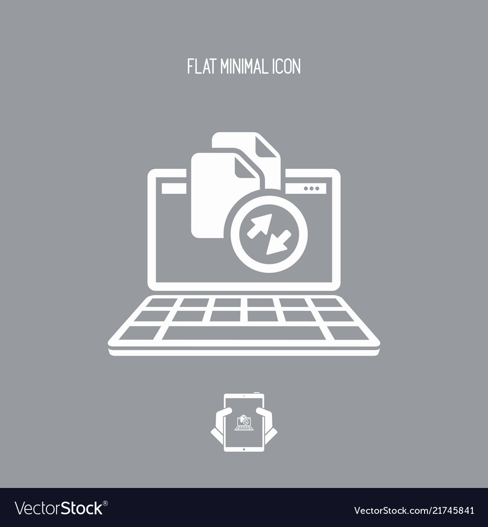 Files transfer - flat minimal icon vector image Files transfer - flat minimal icon