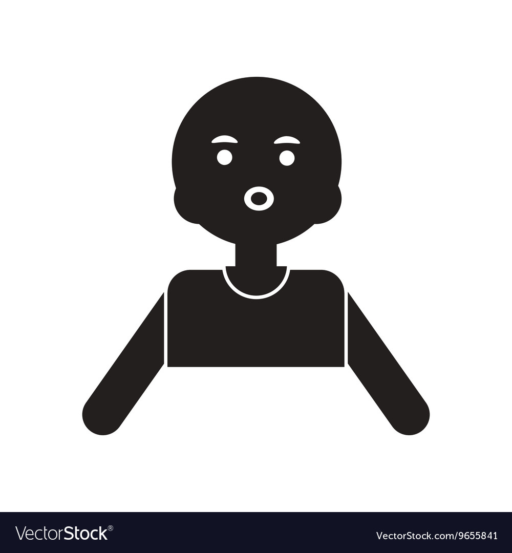 Flat icon in black and white style pale man