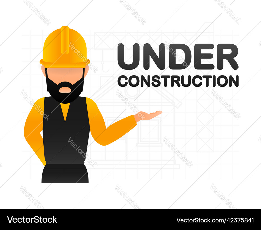 Flat under construction for site Royalty Free Vector Image