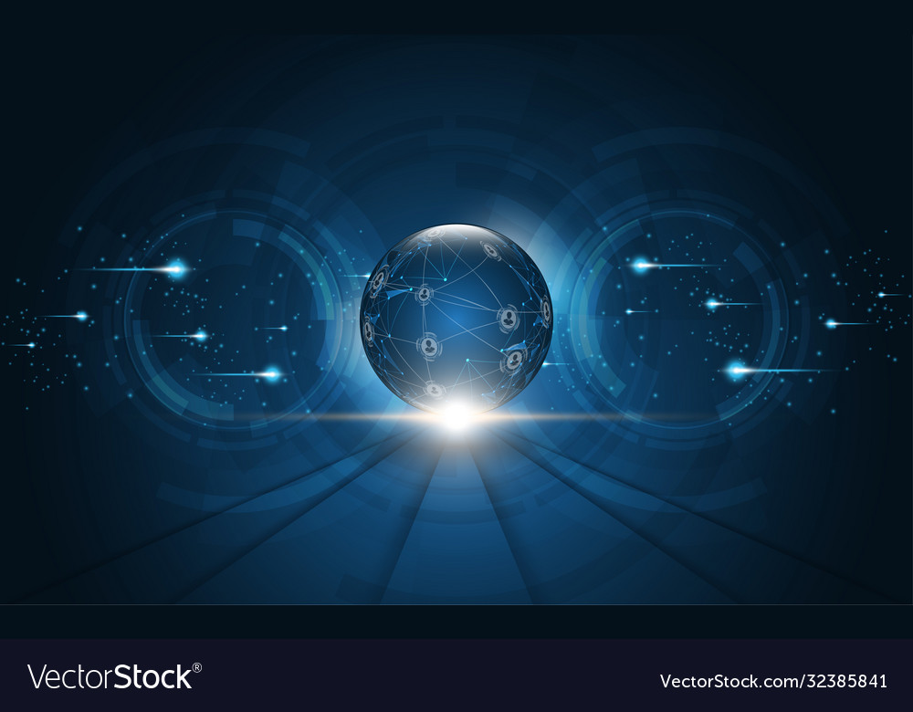 Global network connection world map abstract vector image Global network connection world map abstract