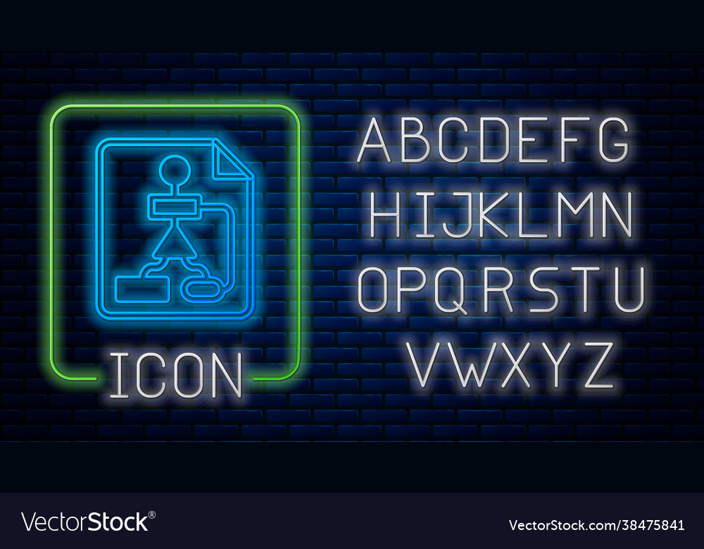 Glowing neon tile flowchart for program design