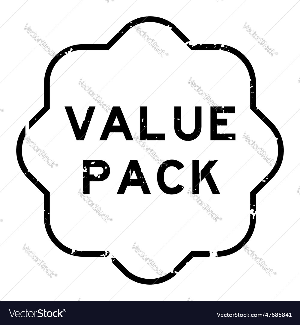 Grunge black value pack word rubber seal stamp Vector Image