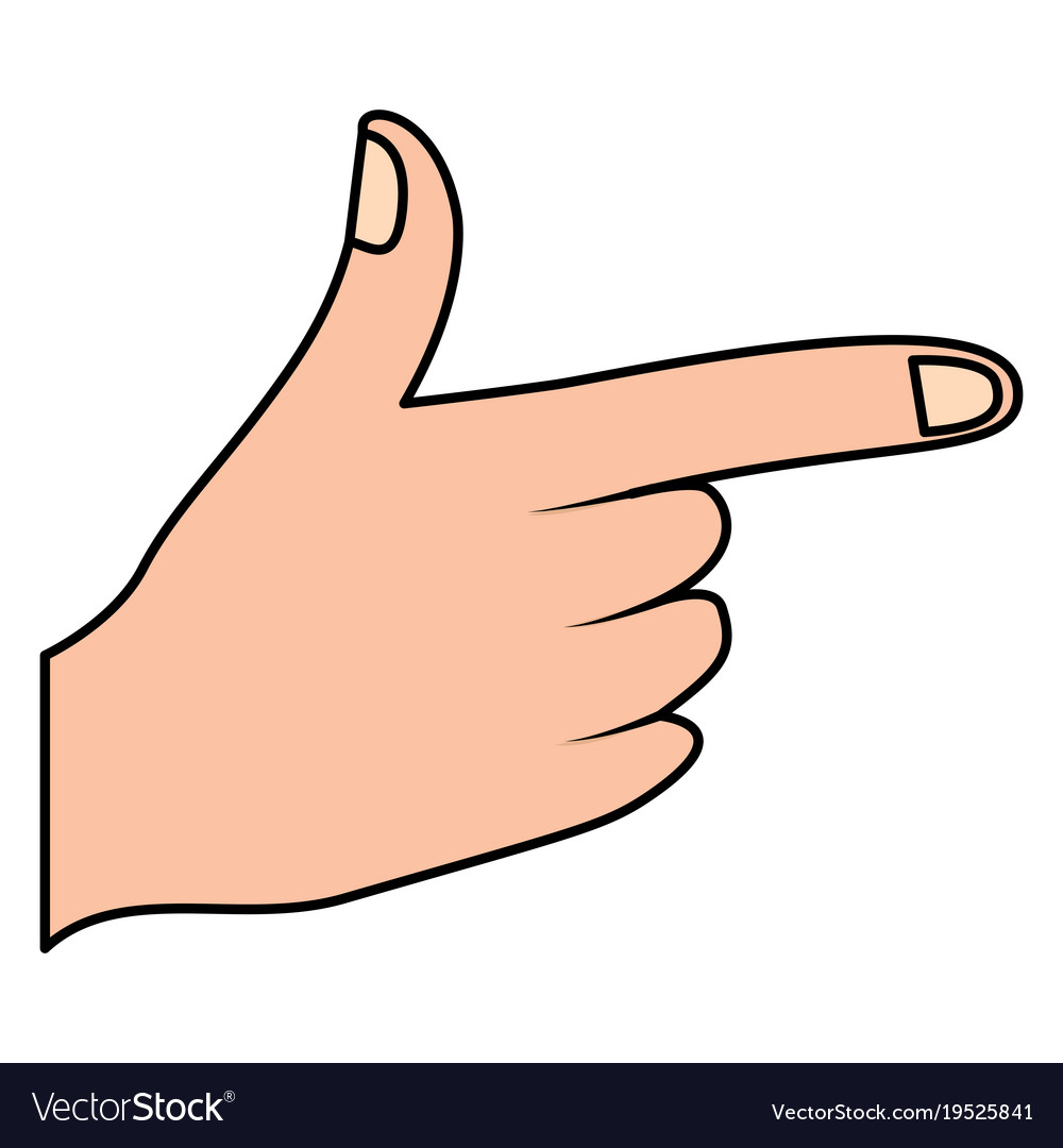 Hand indicating or showing direction by pointing Vector Image