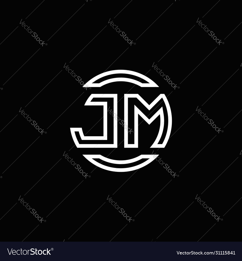 Jm logo monogram with negative space circle Vector Image