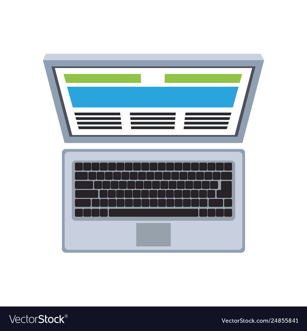 Laptop open computer topview symbol