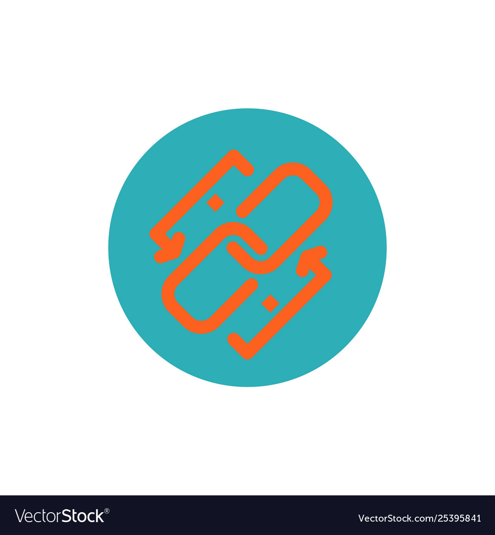 Link chain url connection flat color icon vector image Link chain url connection flat color icon
