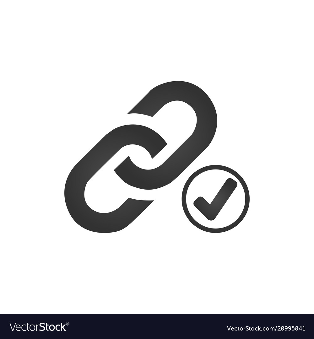Link icon with checkmark validated or working