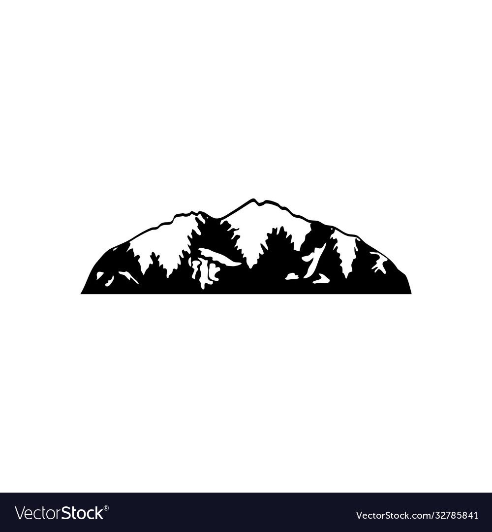 Mountain with snow icon silhouette style