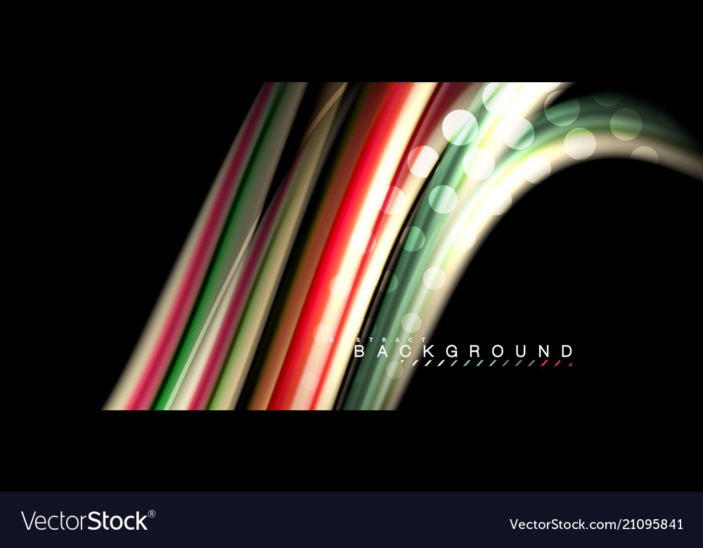 Multicolored wave lines on black background design