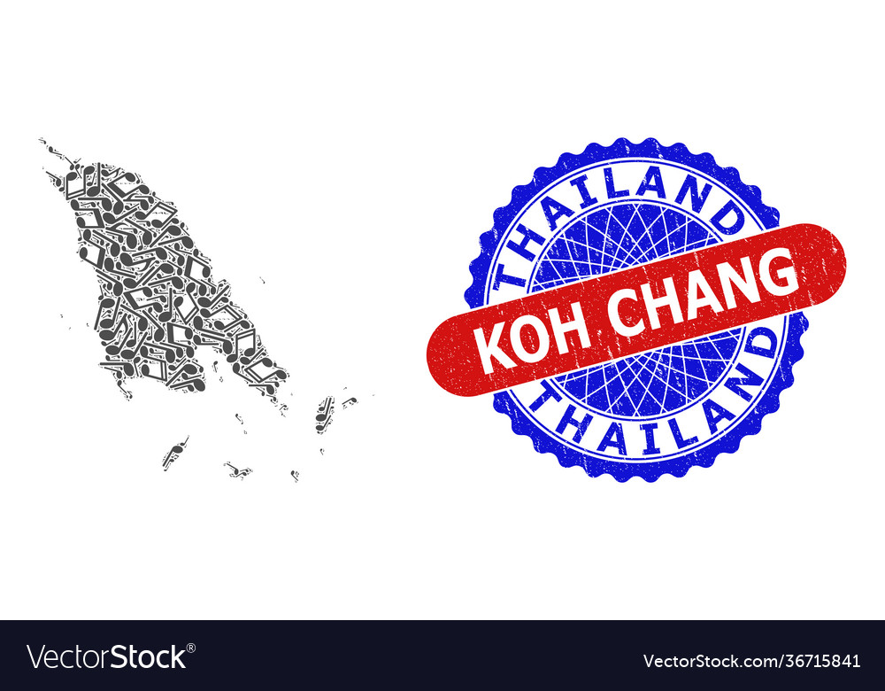 Music notation mosaic for koh chang map