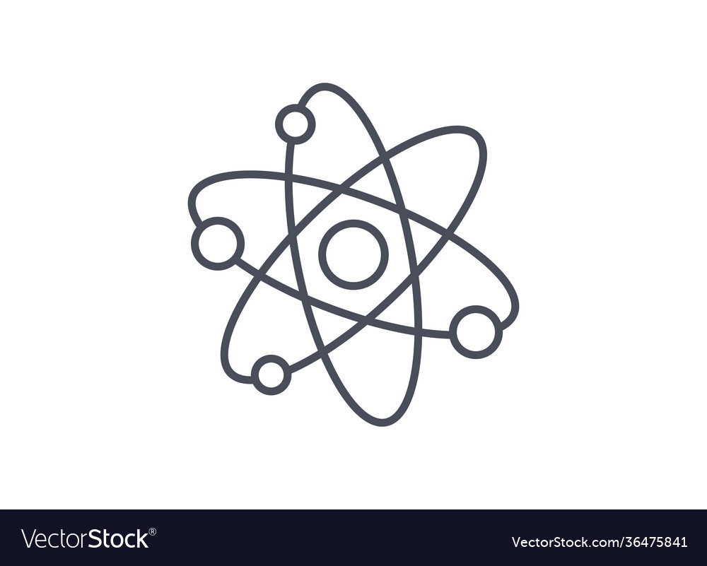 Physics icon showing atomic structure with nucleus vector image Physics icon showing atomic structure with nucleus