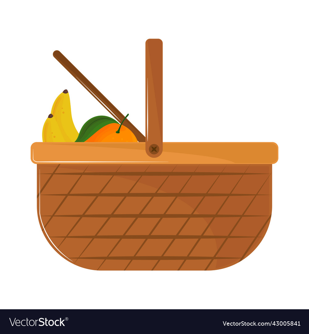 Picnic basket and fruits