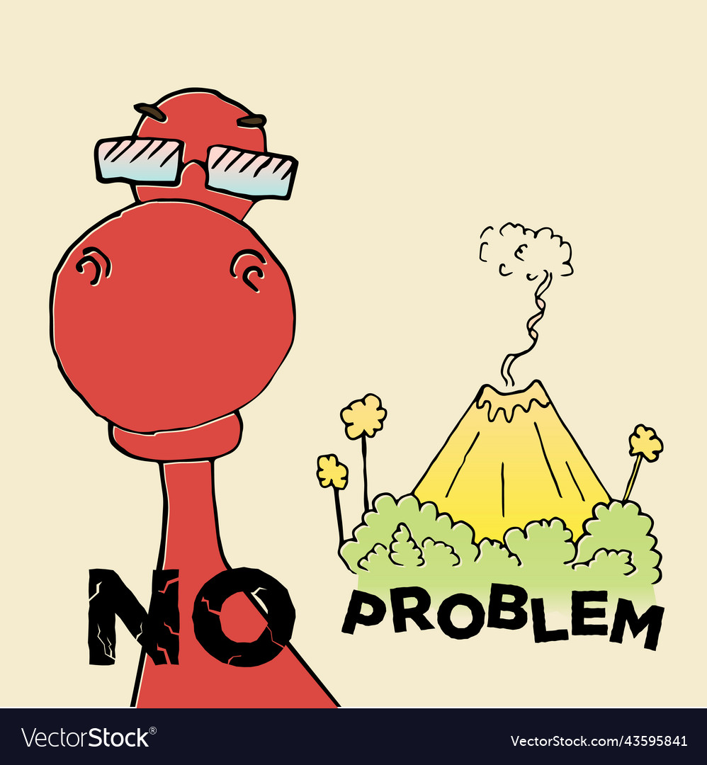 Print with a red dinosaur glasses and text