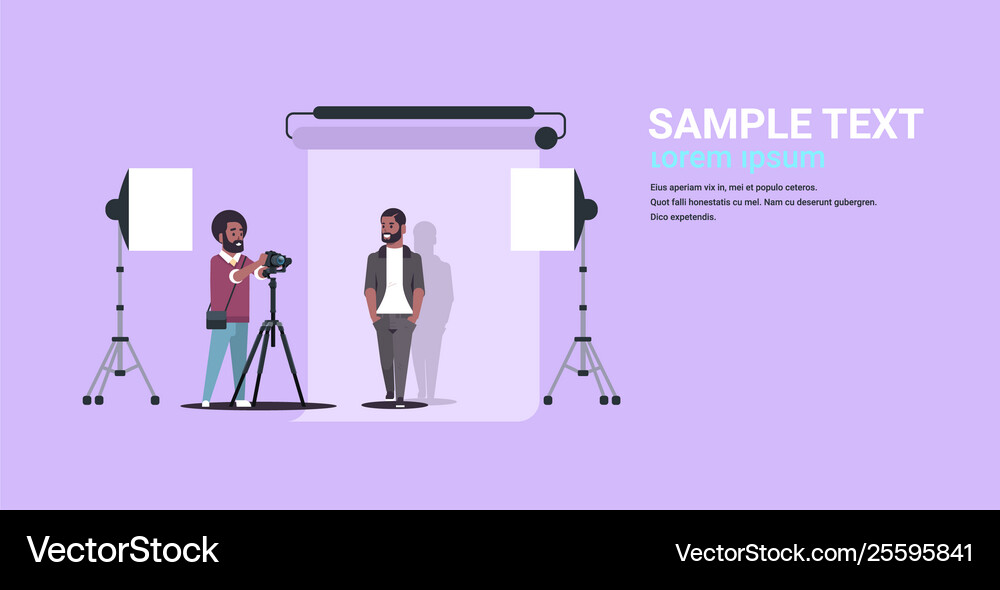Professional photographer using camera shooting Vector Image