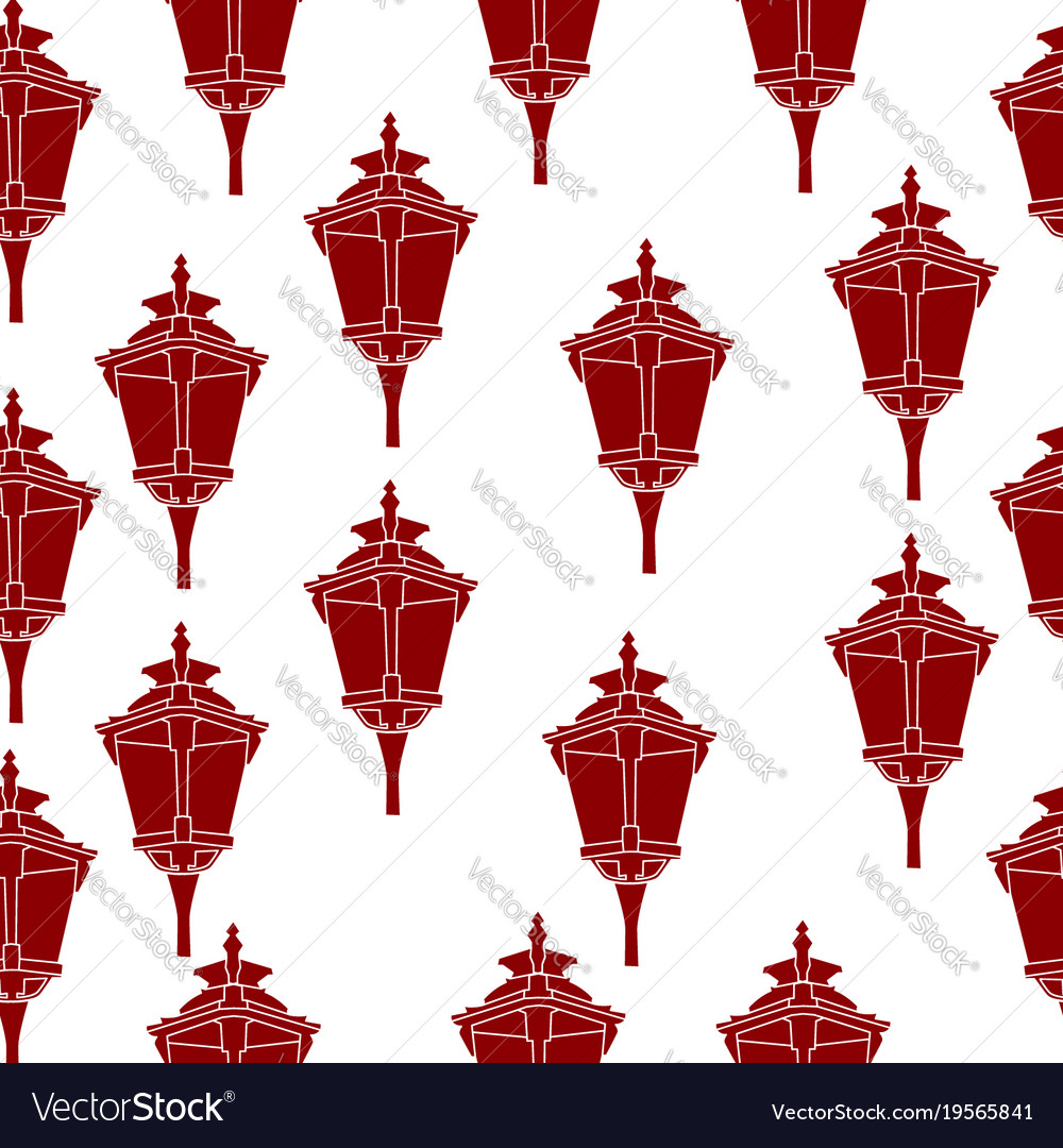 Seamless pattern of red lanterns