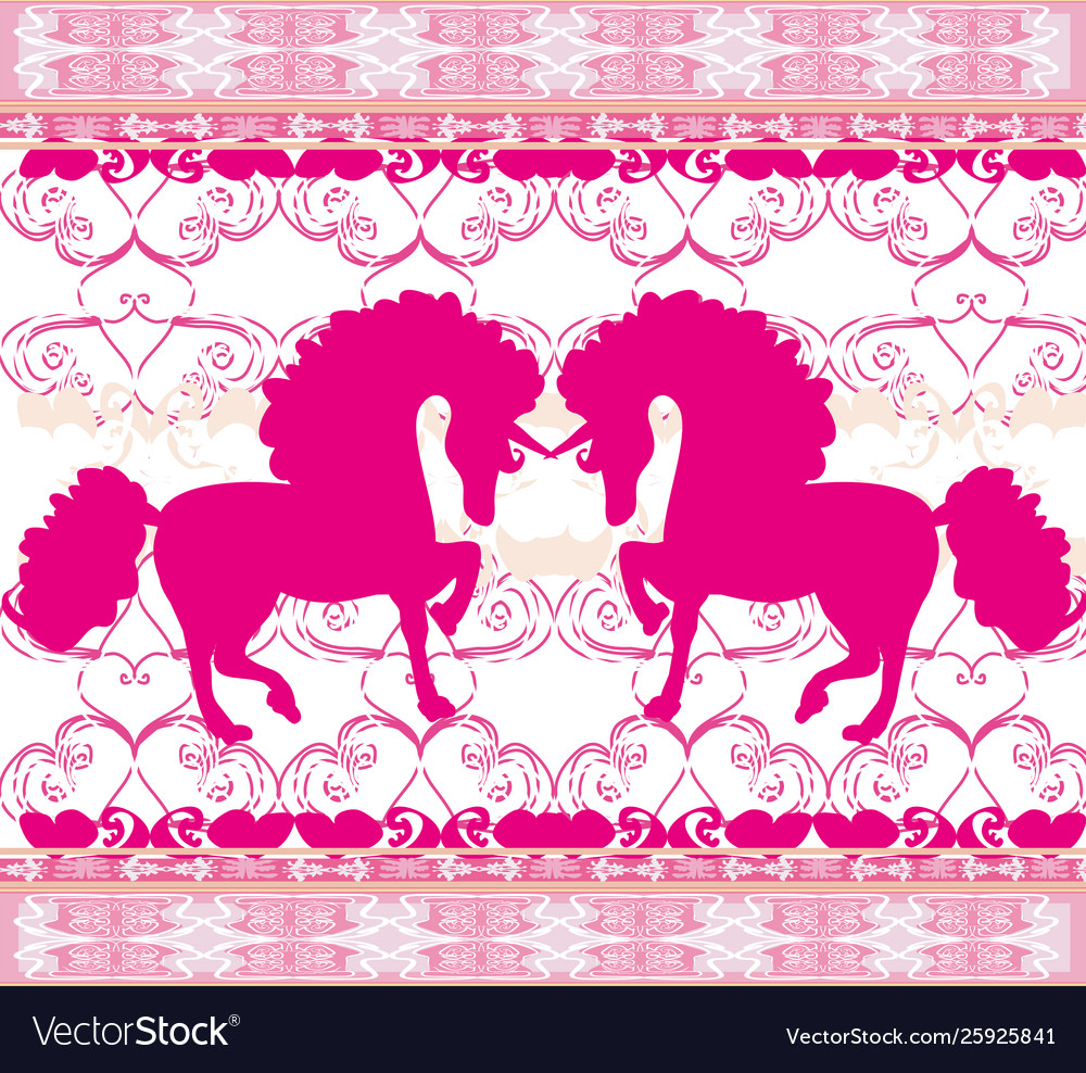 Seamless pattern with unicorns