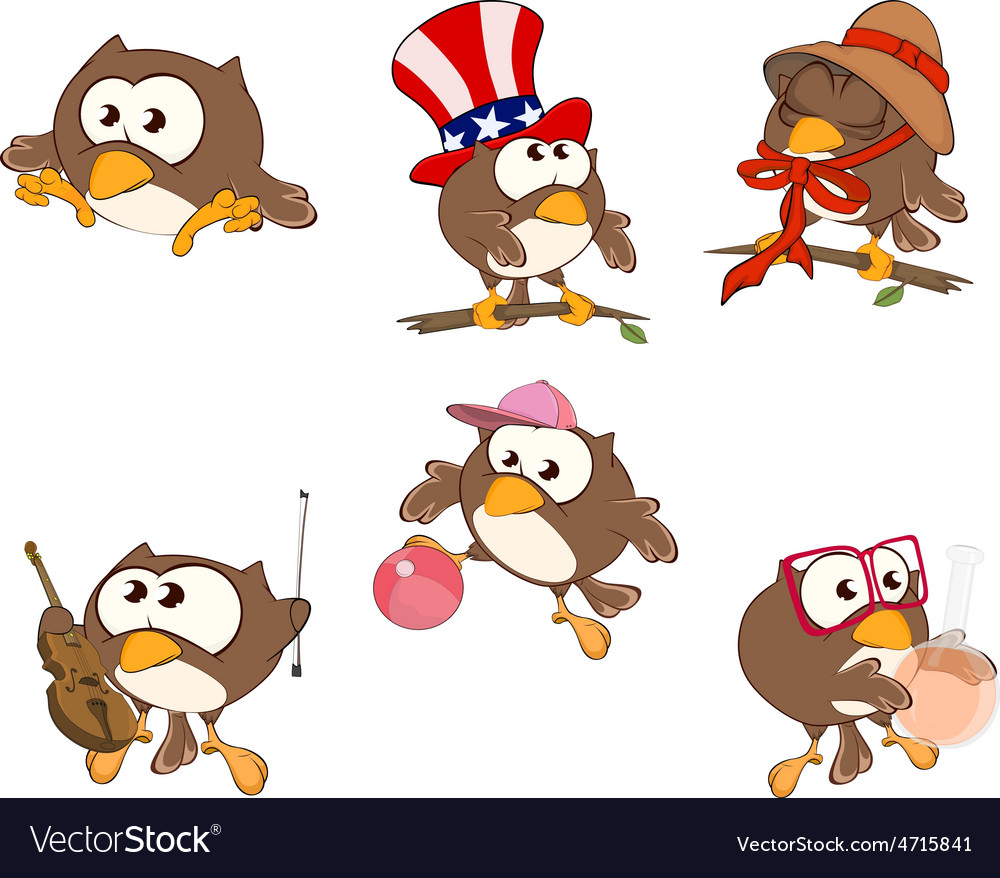 Set of cute owls Royalty Free Vector Image - VectorStock