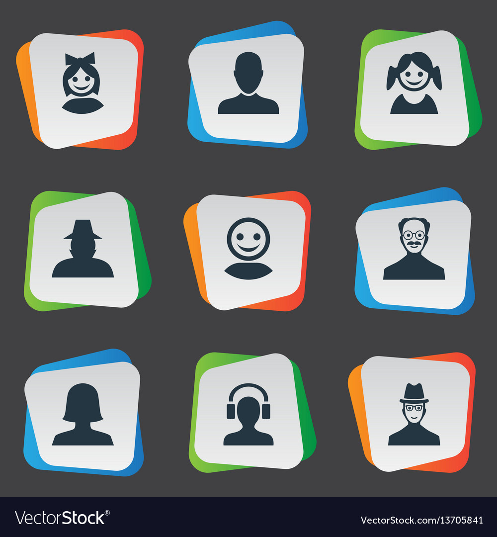 Set of simple avatar icons