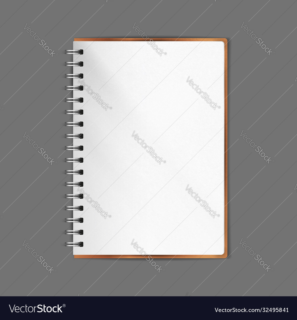 Spiral notebook realistic diary organizer open vector image Spiral notebook realistic diary organizer open