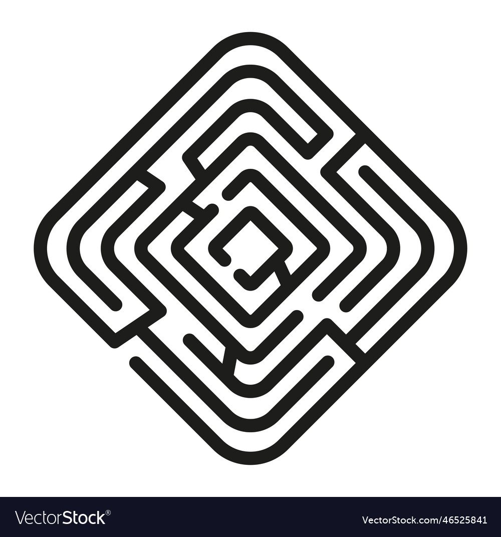 Square black labyrinth puzzle maze game