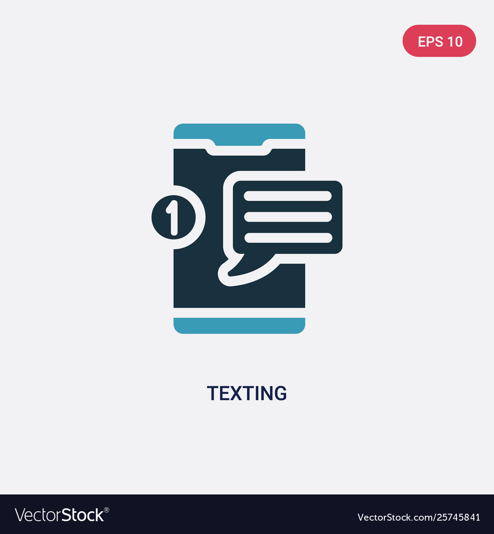 Two color texting icon from mobile app concept