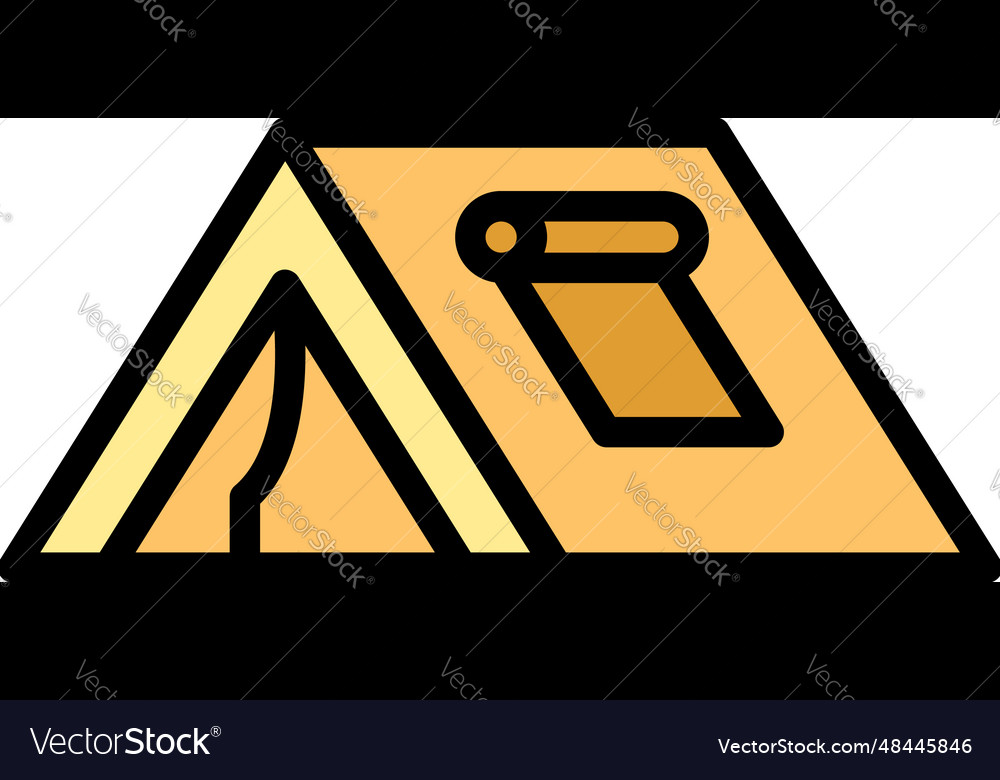 Bedouin tent icon flat Royalty Free Vector Image