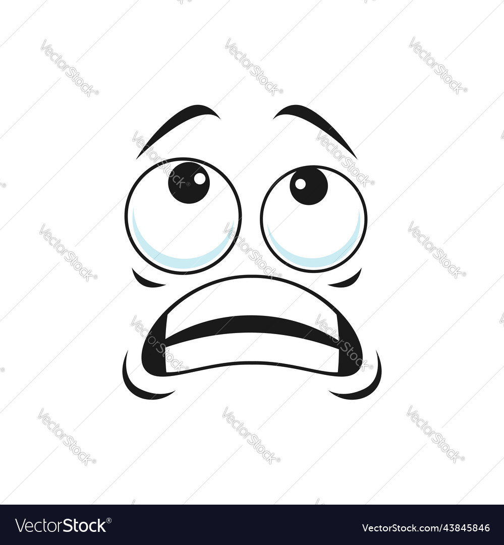 Cartoon face scared character emotion Royalty Free Vector