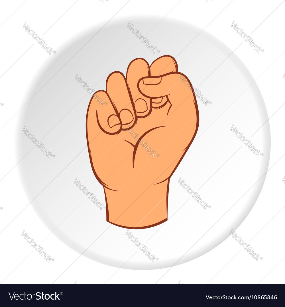 Clenched fist icon cartoon style