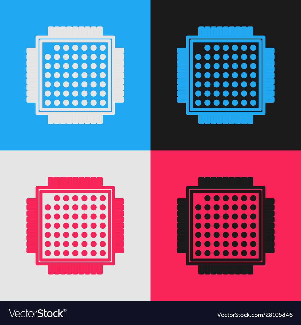 Color line processor icon isolated on Vector Image Color line processor icon isolated on