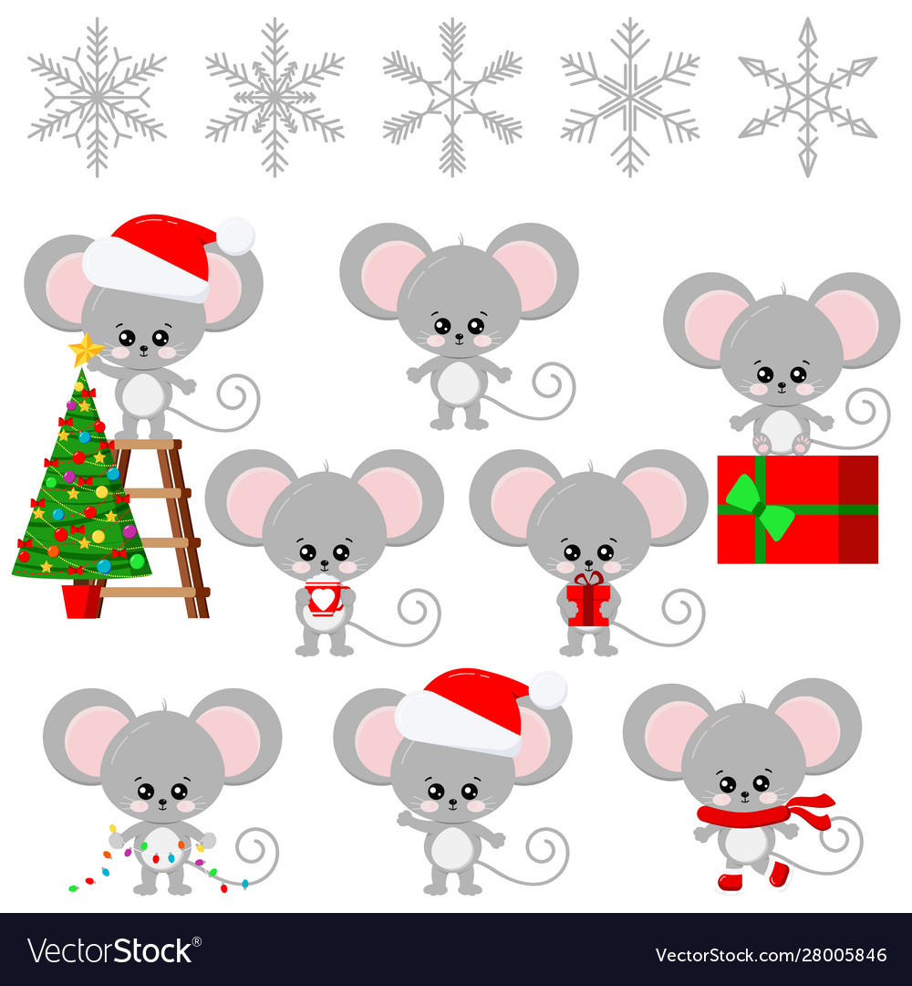 Cute mouse new year symbol sweet and funny