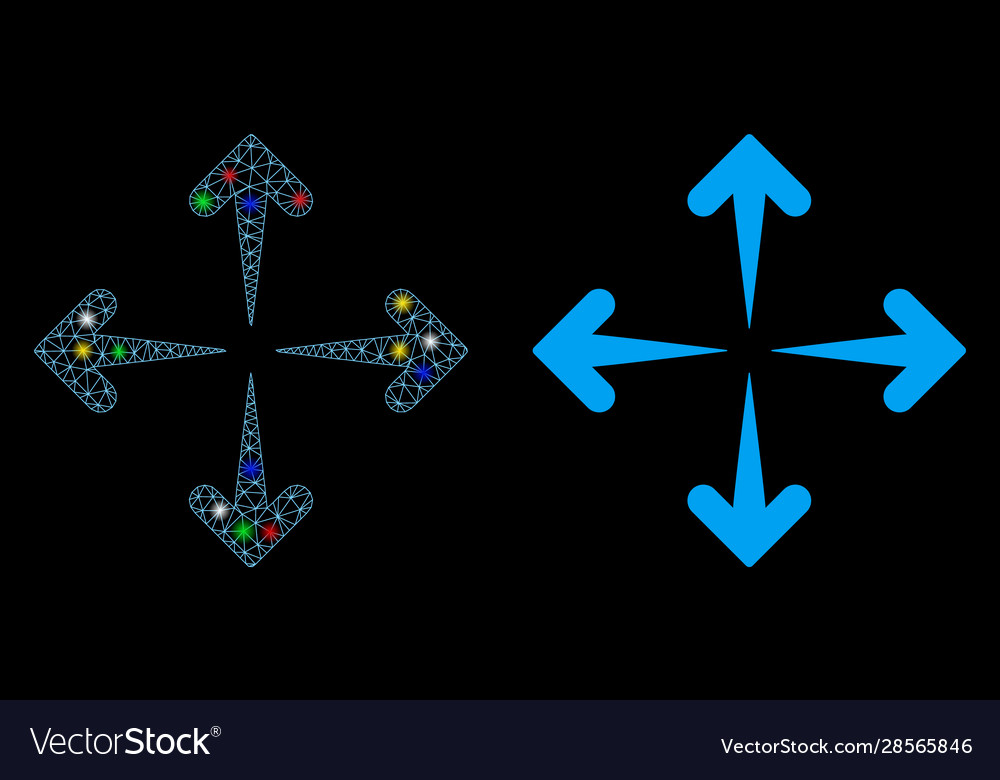 Flare mesh 2d expand arrows icon with spots