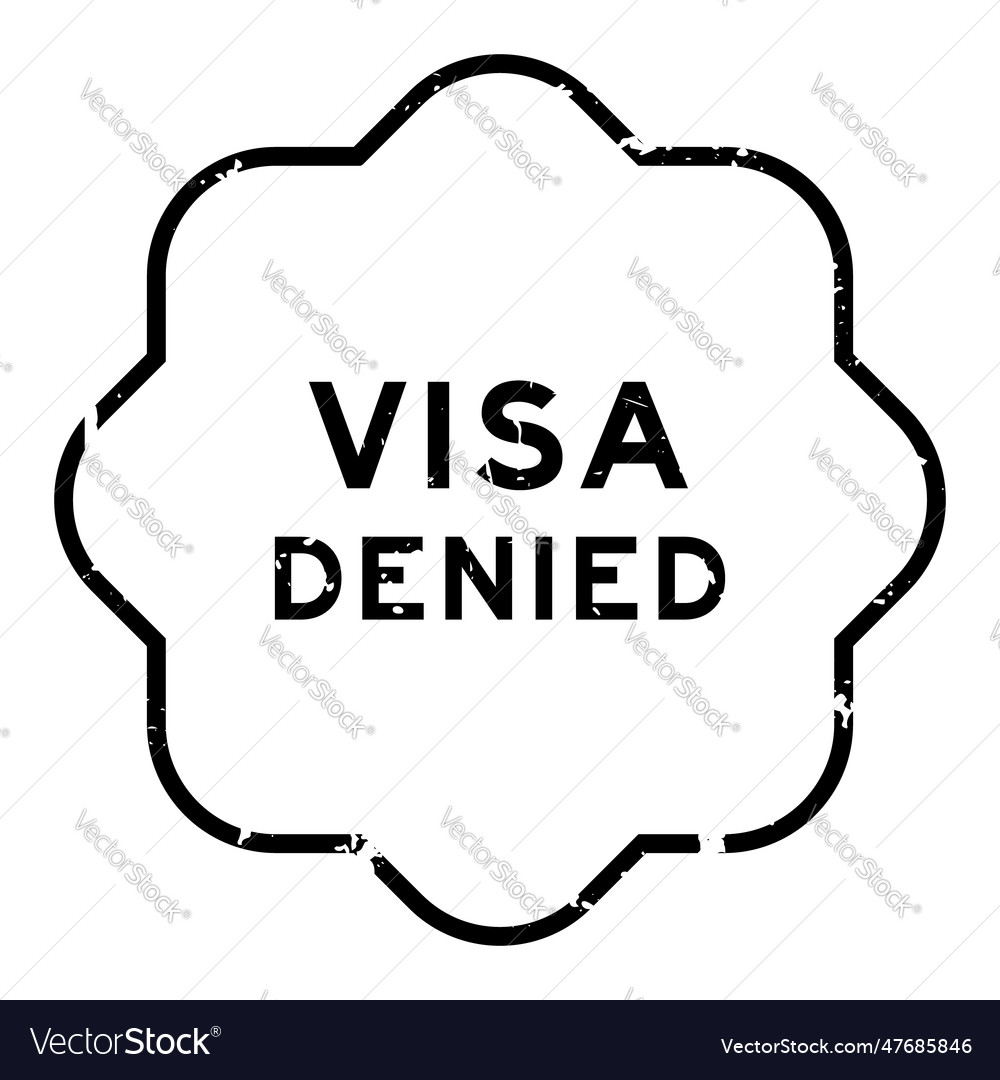 Grunge black visa denied word rubber seal stamp