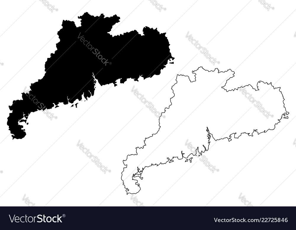 Guangdong province map vector image Guangdong province map