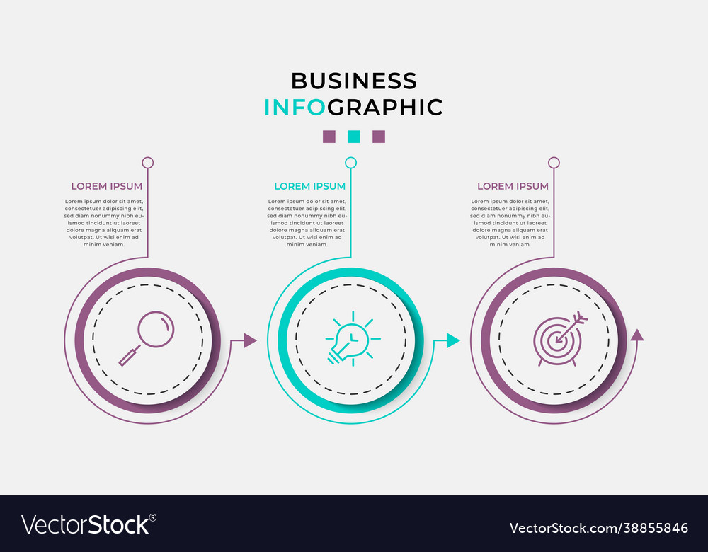 Infographic design with icons and 3 steps Vector Image