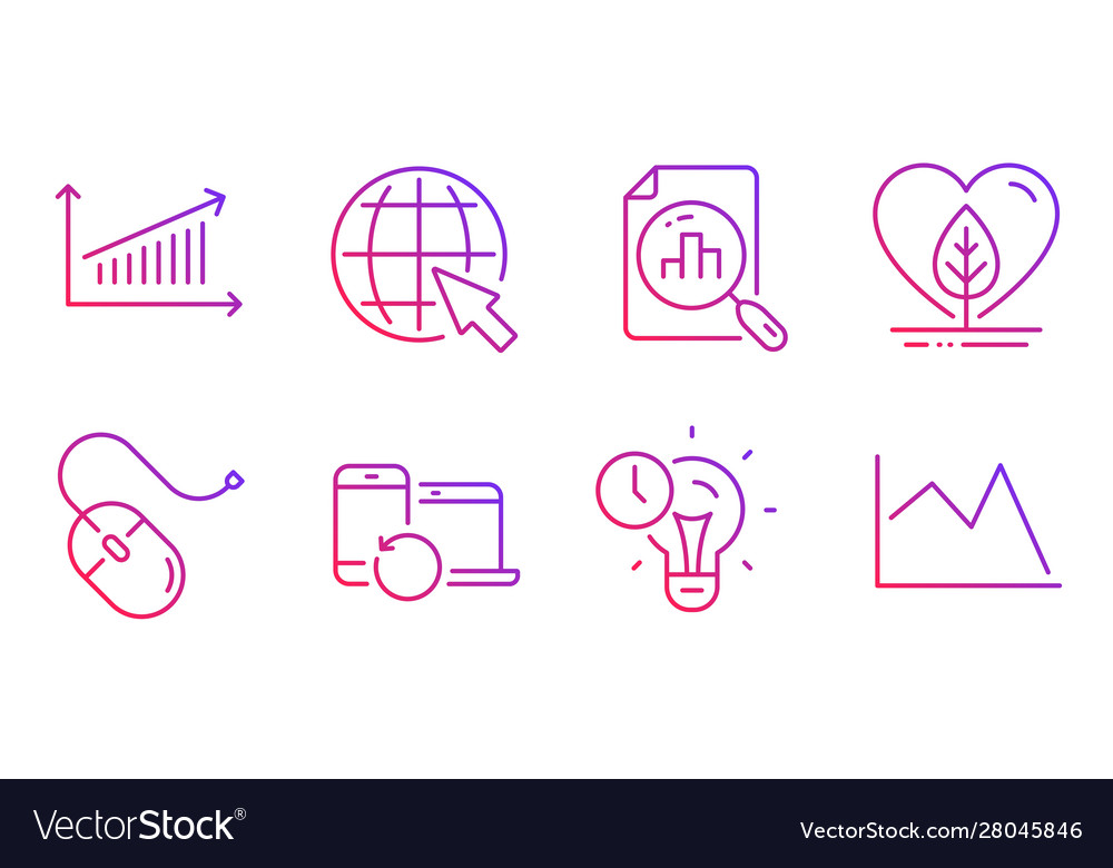Internet chart and recovery devices icons set vector image Internet chart and recovery devices icons set
