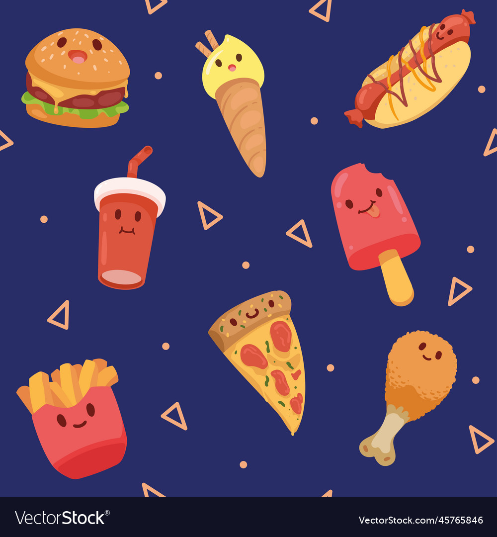 Kawaii Fast Food Pattern