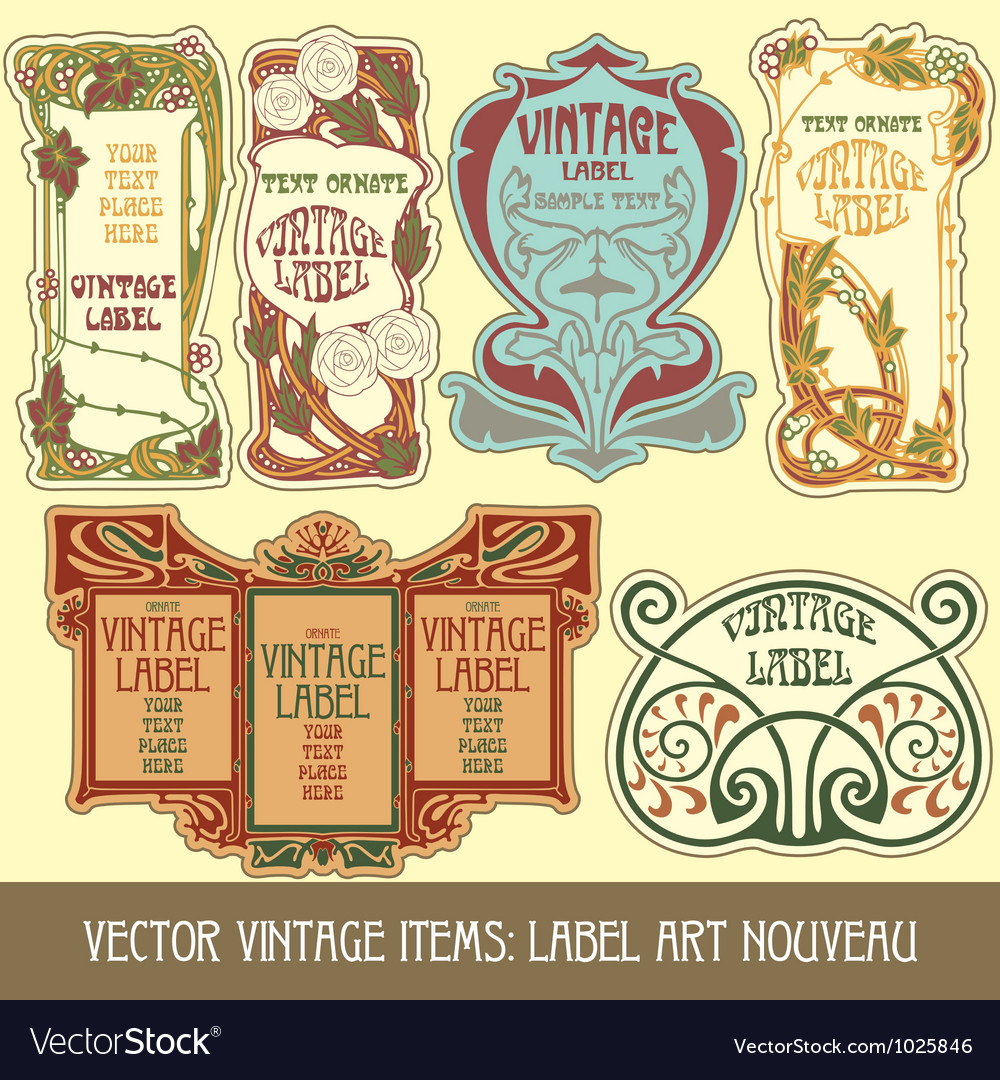 Label art nouveau Royalty Free Vector Image VectorStock