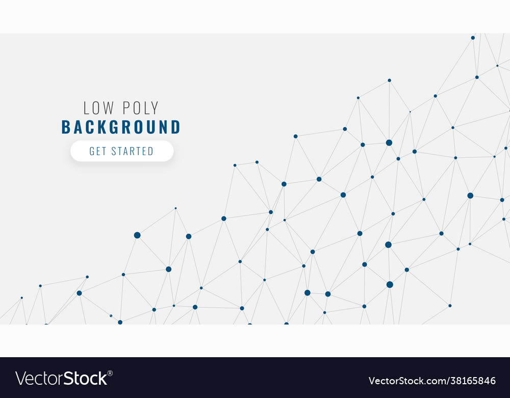 Low poly white network connection background