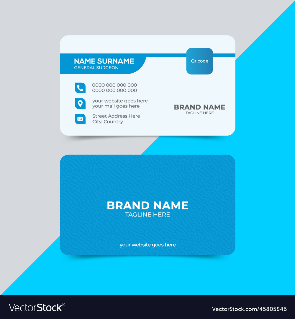 Medical style business card design template Vector Image