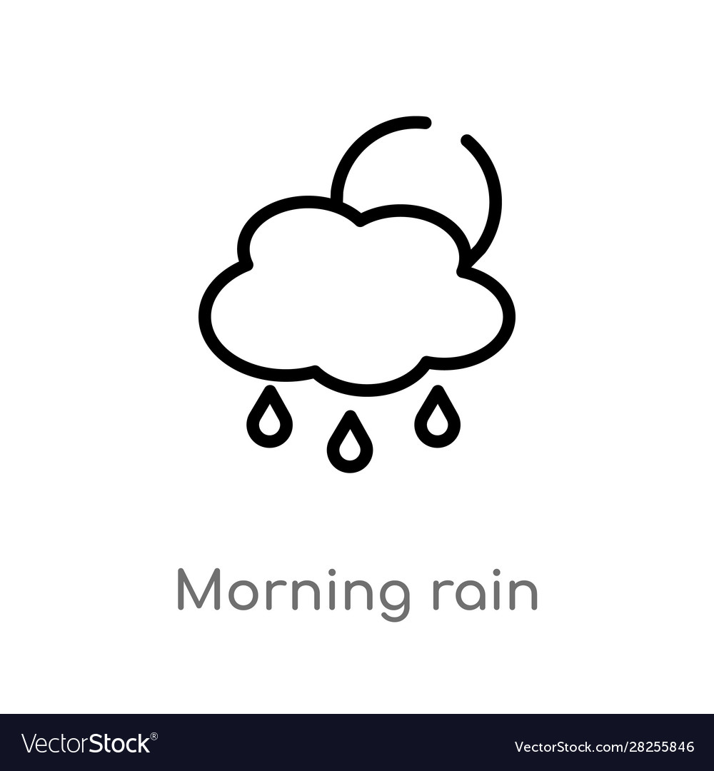 Outline morning rain icon isolated black simple