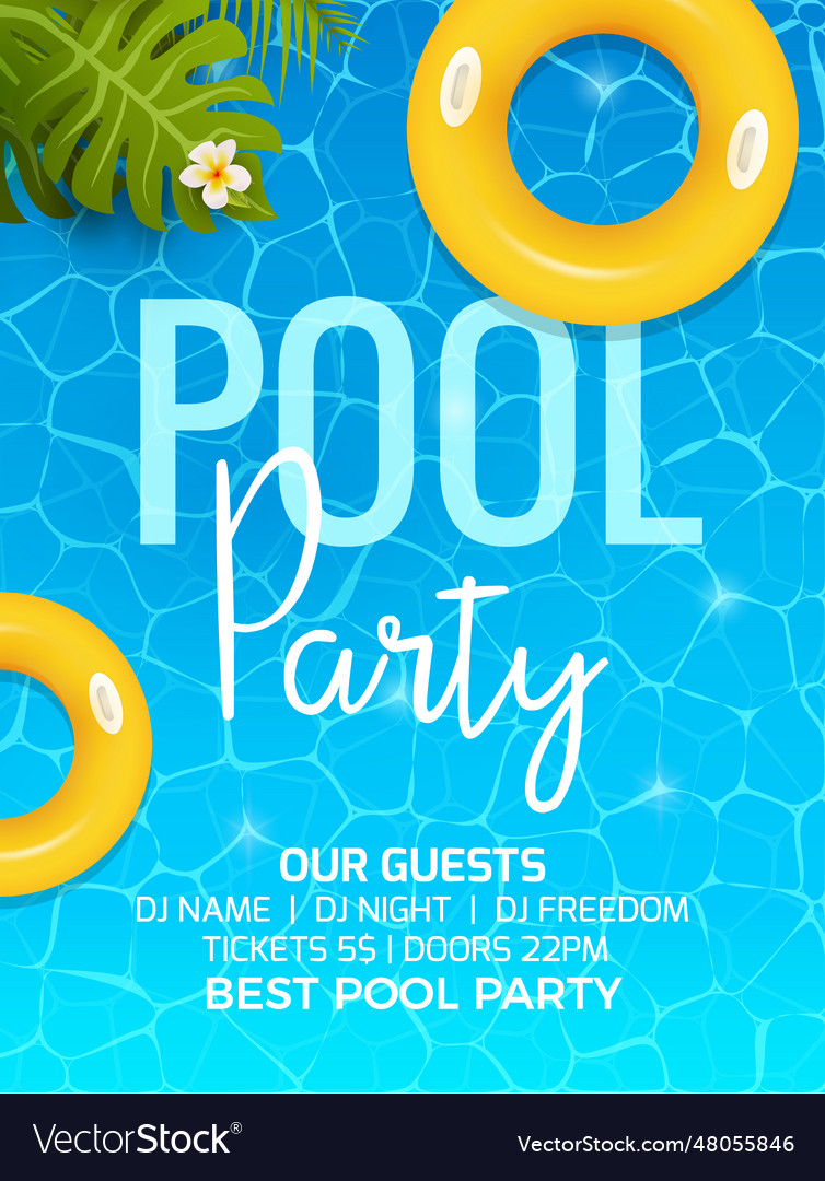 pool-summer-party-invitation-template-royalty-free-vector for Free Printable Blank Pool Party Invitations Pool summer party invitation template Royalty Free Vector for Free Printable Blank Pool Party Invitations