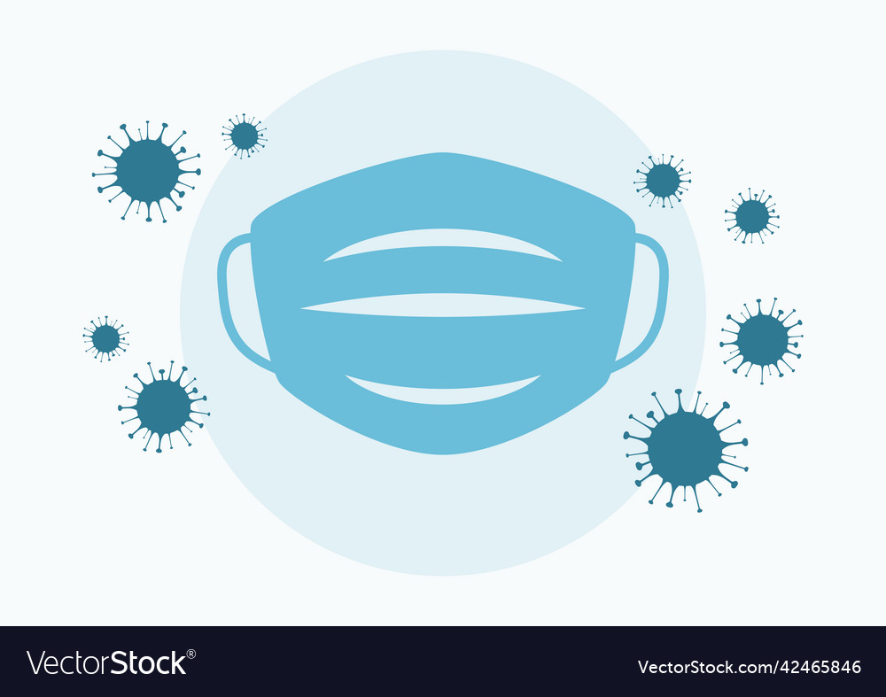 Protective Face Mask With Virus Covid-19 Icon Vector Image